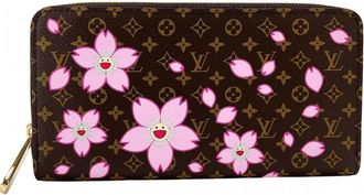 Louis Vuitton Brown Pink Monogram Canvas Long Wallet (Bi-Fold) (Pre-Owned)