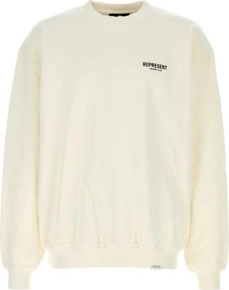 Represent Ivory Cotton Club Sweatshirt Shorts - Heren - Sweatshirts - Beige - XS - Katoen - Hoodies & sweatvesten