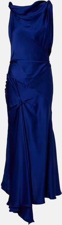 Victoria Beckham Draped asymmetric satin midi dress