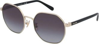 Coach Womens 56mm Shiny Light Gold Sunglasses