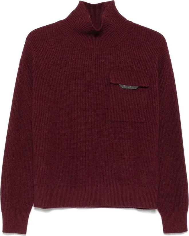 Pull Brunello Cucinelli En Cachemire - Taille S - Violet - Occasion Très Bon état