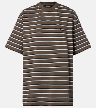 Rotate Striped oversized cotton jersey T-shirt
