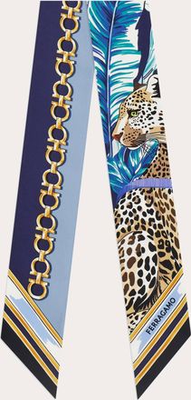 Ferragamo Women Felini print silk mini bandeau Blue