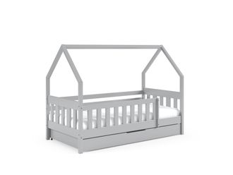 AKL FURNITURE Cama infantil pino gris 80x190