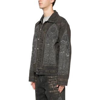 Who Decides War by Ev Bravado Heren, Jassen, Bruin, Maat: S Denim