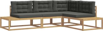 vidaXL Conjunto De Sof&aacute;s De Exterior 4 Uds. 4 Plaza Poli&eacute;ster Blanco Vidaxl