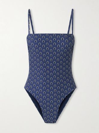 Matteau Costume Da Bagno In Tessuto Riciclato Floreale Petite Square - Blu