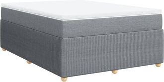 vidaXL Vidaxl - Cama Box Spring Con Colch&oacute;n Tela Gris Claro 160x200 Cm