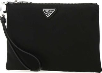Prada Mens Black Re-Nylon Clutch Nero Poliammidericiclata-Vitello Beauty Case Accessory