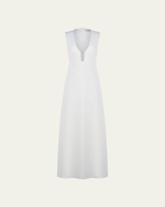 Halston Heritage Renee Sleeveless Cutout Crepe Gown