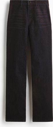 H&M Beflockte Straight High Jeans - Brown