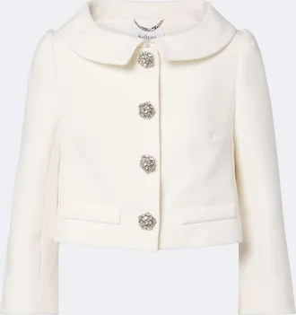 SAFiYAA Bridal Brigitta cropped cr&ecirc;pe jacket