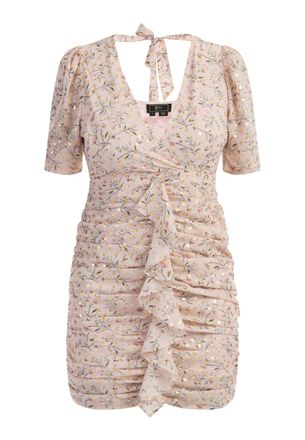 Faina Gedrapeerde jurk Dames Roze Veelkleurig