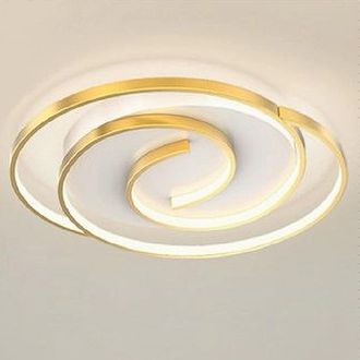 Trade Shop Trade Shop Traesio - Trade Shop - Plafoniera Led 45w Cerchio Spirale Vortice Oro Lampadario Soffitto Luce 4000k 70630