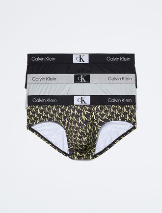 Calvin Klein Mens Calvin Klein 1996 3-Pack Micro Hip Brief - Multi - XL