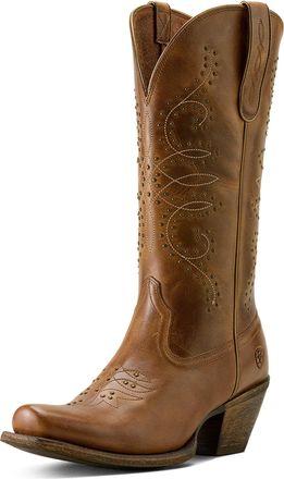Ariat Womens Madison Square Toe Western Boots in Wheat Brown, B Medium Width, Size 8.5, by Ariat