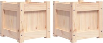 vidaXL Vidaxl - Jardineras De Exterior 2 Unidades Madera Maciza De Pino