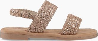 Hush Puppies Womens Hush Puppies HELENE SANDAL WIDE FIT Womens Cross Strap Sandals Bronze - Gold - Size: 6