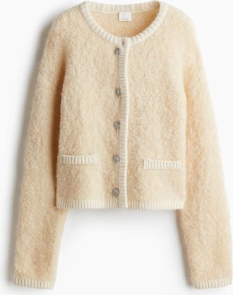 H&M Bouclé-Cardigan aus Wollmix - Beige
