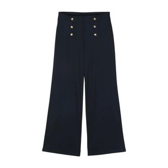 Ralph Lauren Corydon Straight Pant - female - Ralph Lauren - Wide Trousers - Blue - L - Trousers