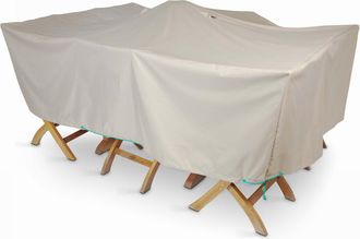 Oviala Funda para muebles de jardín 200 x 130 x 60 cm topo