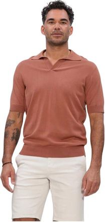 FILIPPO DE LAURENTIIS Skipper Polo - Heren - V-hals truien - Bruin - XL - Katoen - Truien & Vesten