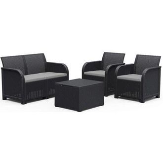 Les Tendances Les Tendances - salotto resina rosalie keter grafite set 4PZ c/cuscino