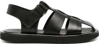 STUDIO NICHOLSON Cassius leather sandals - women - Rubber/Calf Leather/Calf Leather - 37 - Black