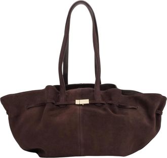 Estro & Luminara Shoulder Bags, female, Brown, Size: ONE SIZE Velour Shoulder Bag