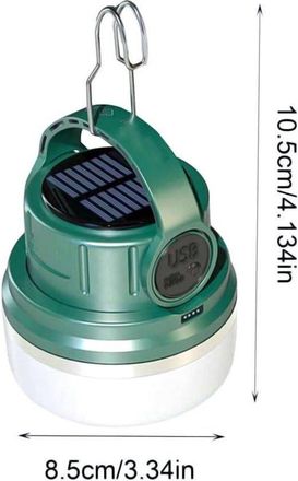 OEM L&aacute;mpara Solar De Camping - Linterna Led De 300 L&uacute;menes - 6 Modos De Luz - Resistente Al Agua (ipx4) - Con Bater&iacute;a Externa