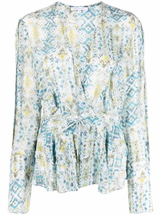 Patrizia Pepe Blouse met abstracte print - Blauw