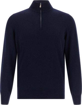Brunello Cucinelli Blue Cashmere Mens Cardigan
