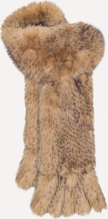 Rotate Womens Faux Fur Scarf In Beige