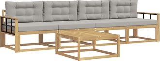 vidaXL Conjunto De Sof&aacute;s De Exterior 4 Uds. Blanco Y Gris Claro Vidaxl