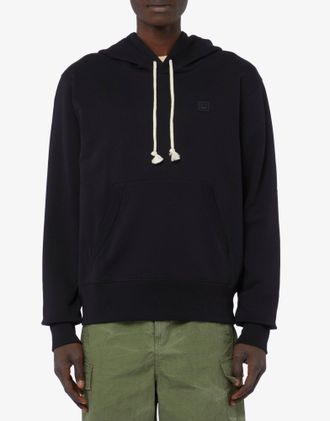 Acne Studios Mens Fairah Face Logo Hoodie Black Clothing > Knitwear