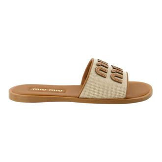 Miu Miu Dames, Schoenen, Bruin, Maat: 36 EU Leer