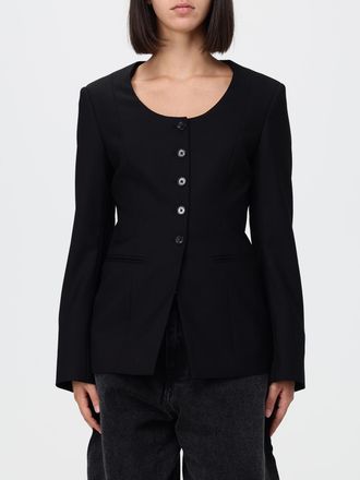 Paul Smith Blazer corto slim-fit in lana nera con scollo tondo