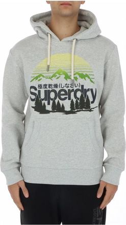 Superdry Bergprint hoodie voor mannen - Heren - Hoodies - Grijs - M - Katoen - Hoodies & sweatvesten