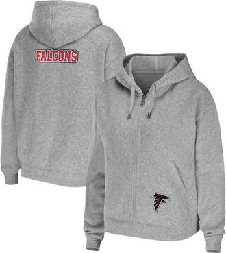 WEAR by Erin Andrews Womens WEAR by Erin Andrews Heathered Gray Atlanta Falcons Team Full-Zip Hoodie in Heather Gray at Nordstrom, Size X-Small
