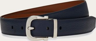 Ferragamo Uomo Cintura reversibile e regolabile Gancini Blu
