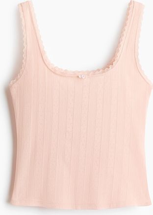 H&M Baumwoll-Tanktop mit Pointellemuster - Orange