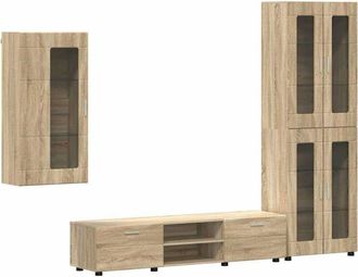 vidaXL Conjunto De Mueble De Tv Roble Sonoma Madera De Ingenier&iacute;a Vidaxl