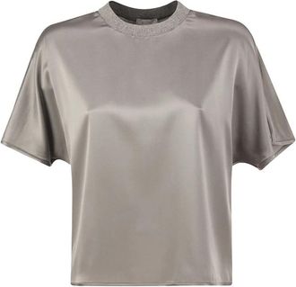 PESERICO Transition T-shirt - Dames - T-shirts - Grijs - XL - Satijn - Tops