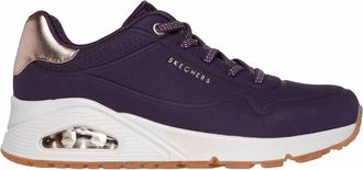 Skechers Womens Uno-Shimmer Away Shoes In Dark Purple