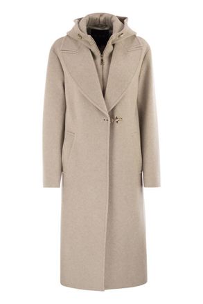 Fay Double Front Wool Jersey Coat