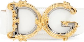 Dolce & Gabbana Leren riem - Dames - Riemen - Wit - 80 CM - Leer - Accessoires