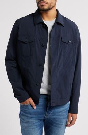 BOSS Carper Stretch Nylon Snap-Up Jacket in Dark Blue at Nordstrom Rack, Size 42 - R