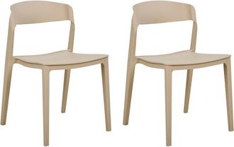 Beliani Set of 2 Dining Chairs SOMERS Beige