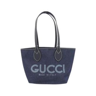 Gucci Pre-owned Tote Bags, female, Blue, Size: ONE SIZE Pre-owned Vintage Tote Bag