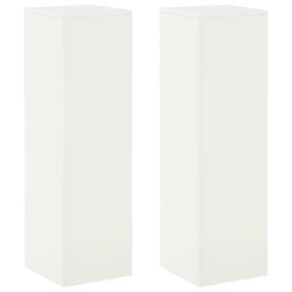 vidaXL Soporte De Plantas 2 Pcs Blanco 30 X 30 X 100 Cm Acero Vidaxl